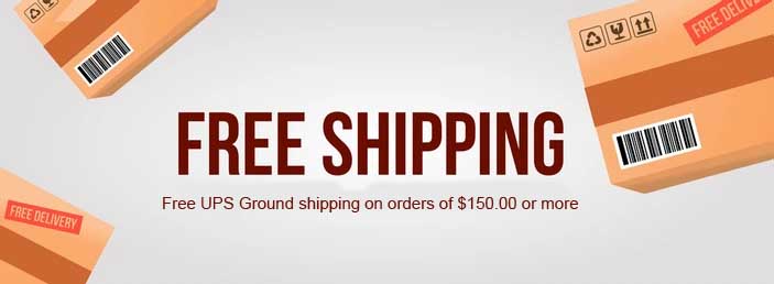 Free shipping offer with delivery boxes.